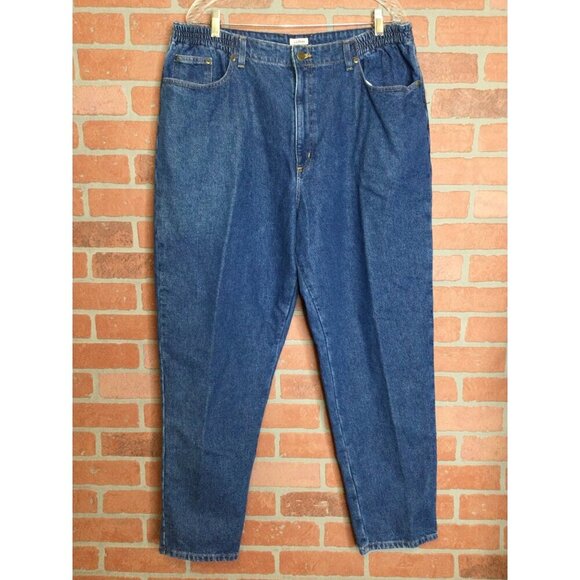 L.L. Bean Womens Flannel Lined Jeans Original Fit Relaxed 18W High Waist - Picture 1 of 10